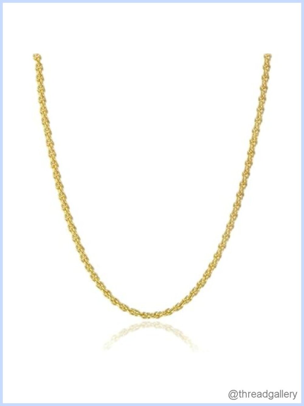 14k Solid Yellow Gold Rope Chain Necklace Lobster Clasp Hypoallergenic Layering
